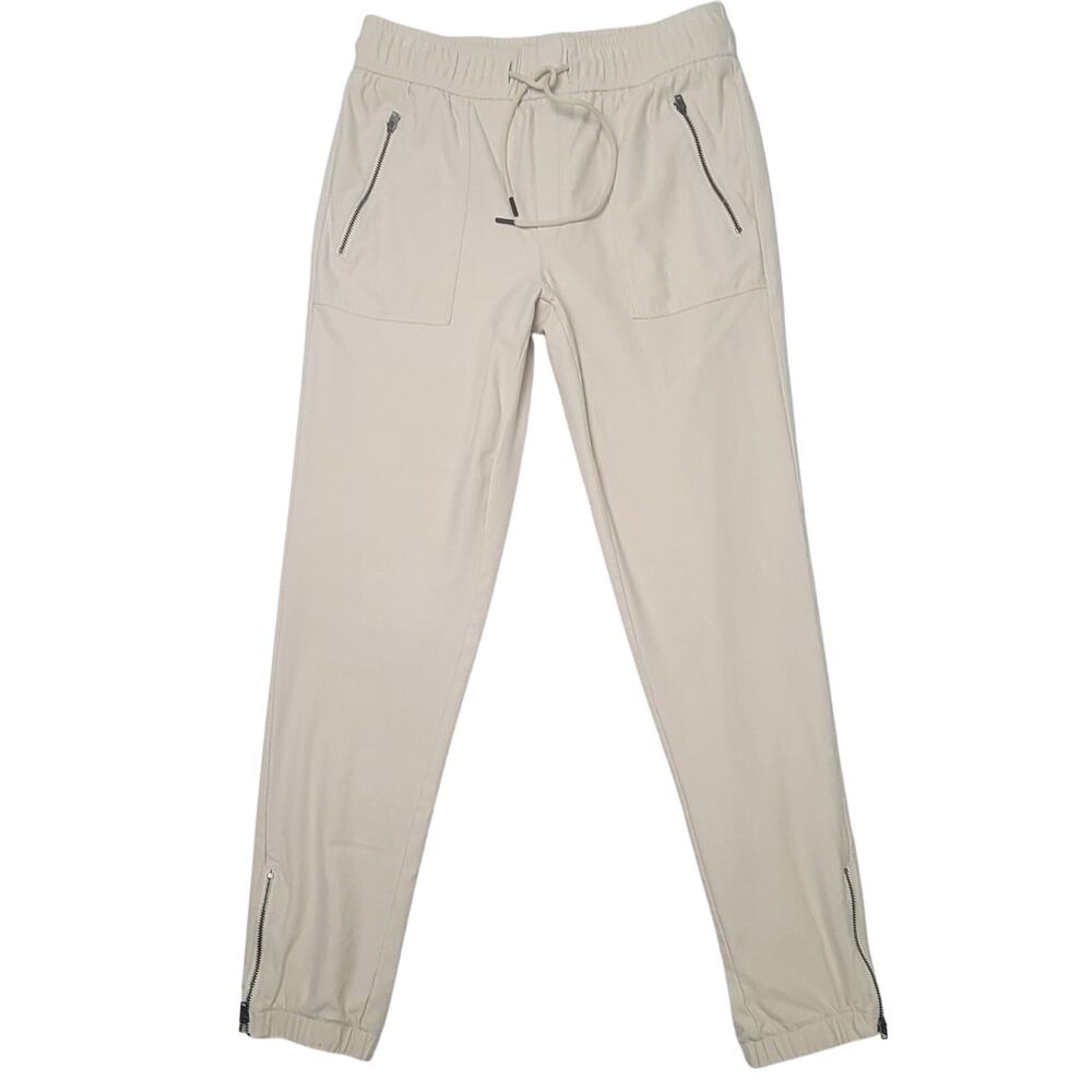 BLANK NYC Cream Pull on Drawstring Jogger Pants Zippered SMALL